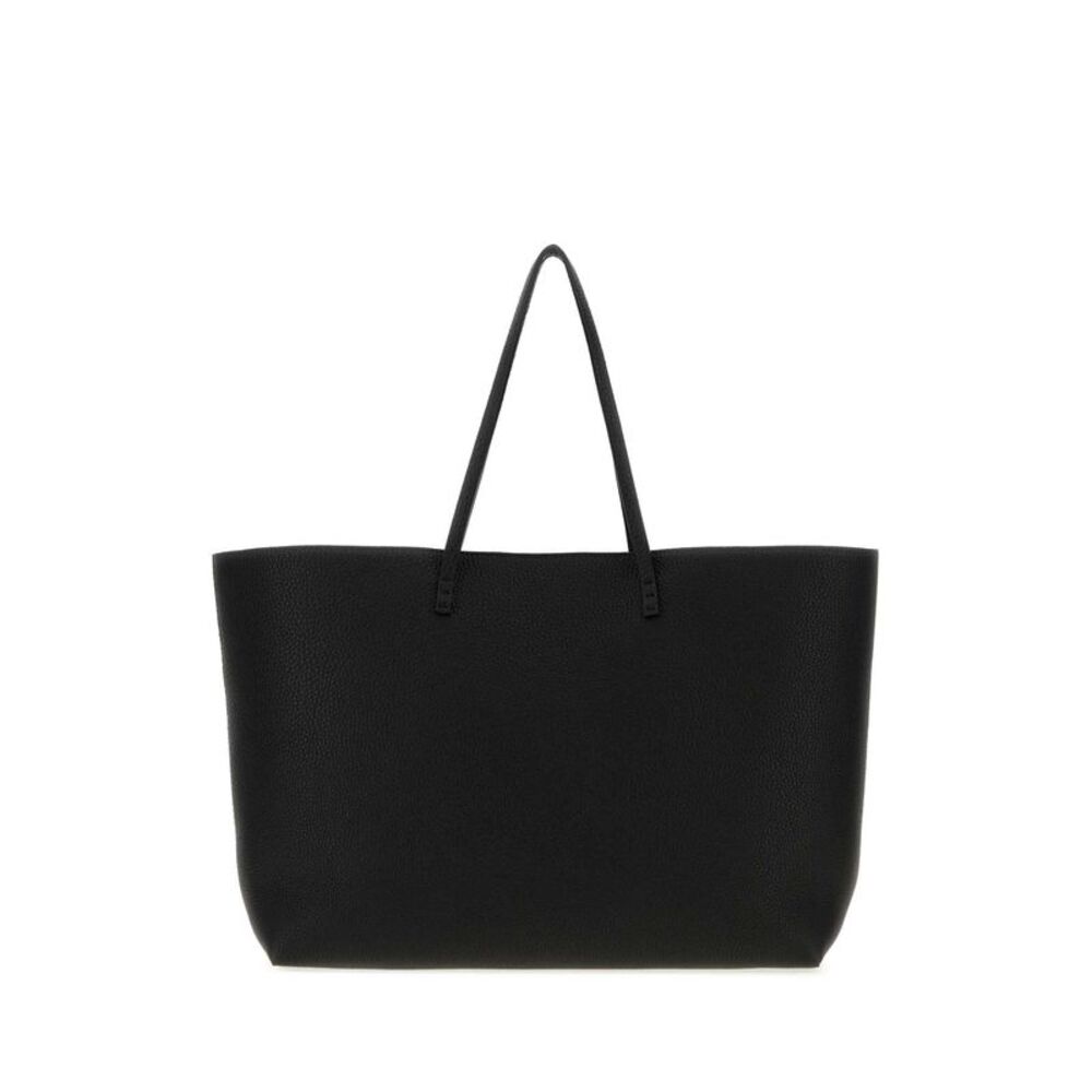 Fendi Women Black Leather Medium Roll Shopping Bag